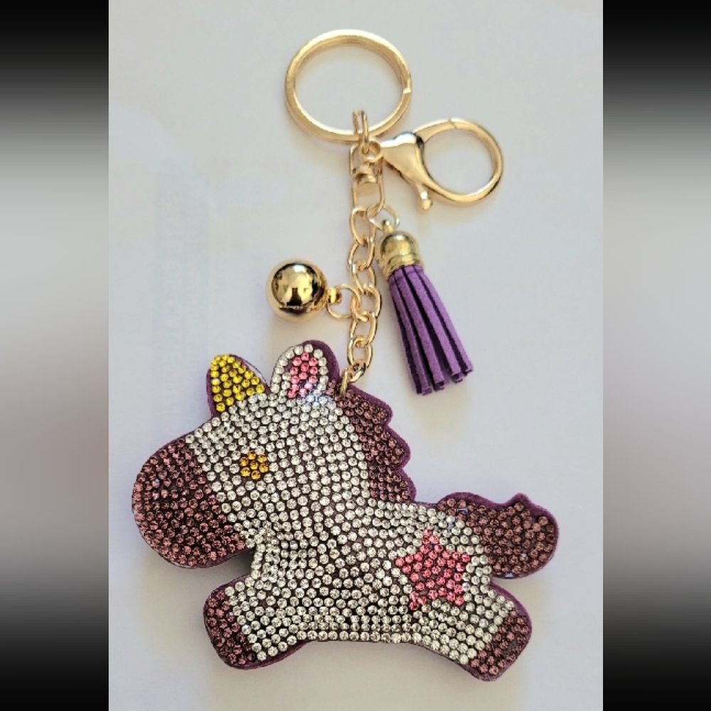 Sparkle Unicorn Crystal Rhinestone Keychain Bag Charm